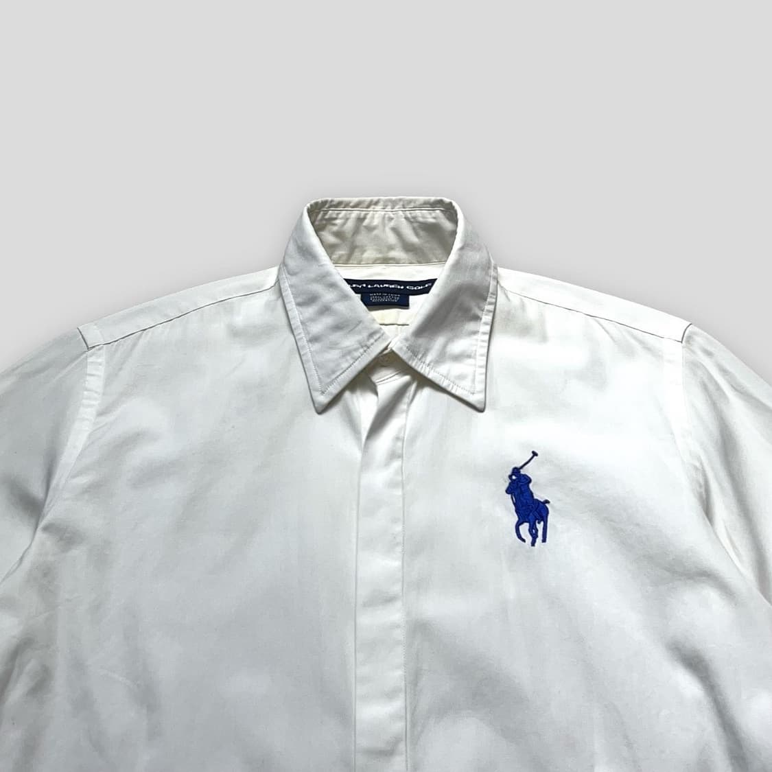폴로 코튼 화이트 히든 버튼 셔츠 상품이미지2