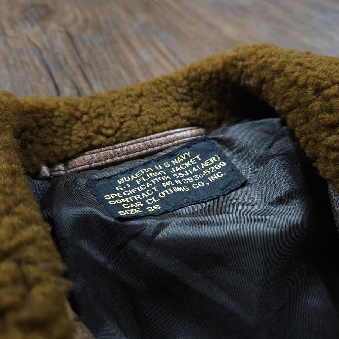 USA Navy 오리지날 램스킨 G-1 플라이트 레더 자켓 상품이미지7