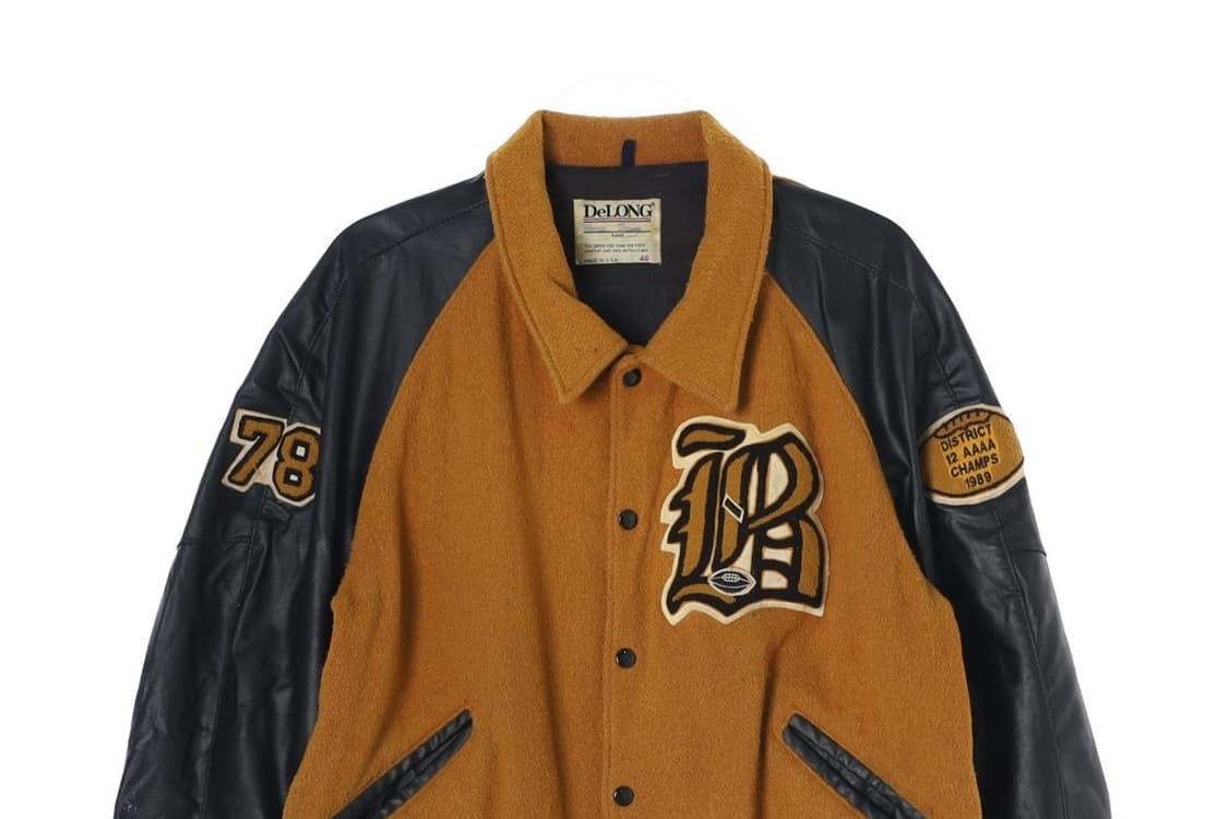 U.S.A 90's DeLONG 울 소가죽 바시티 자켓 (남성 46) 상품이미지2