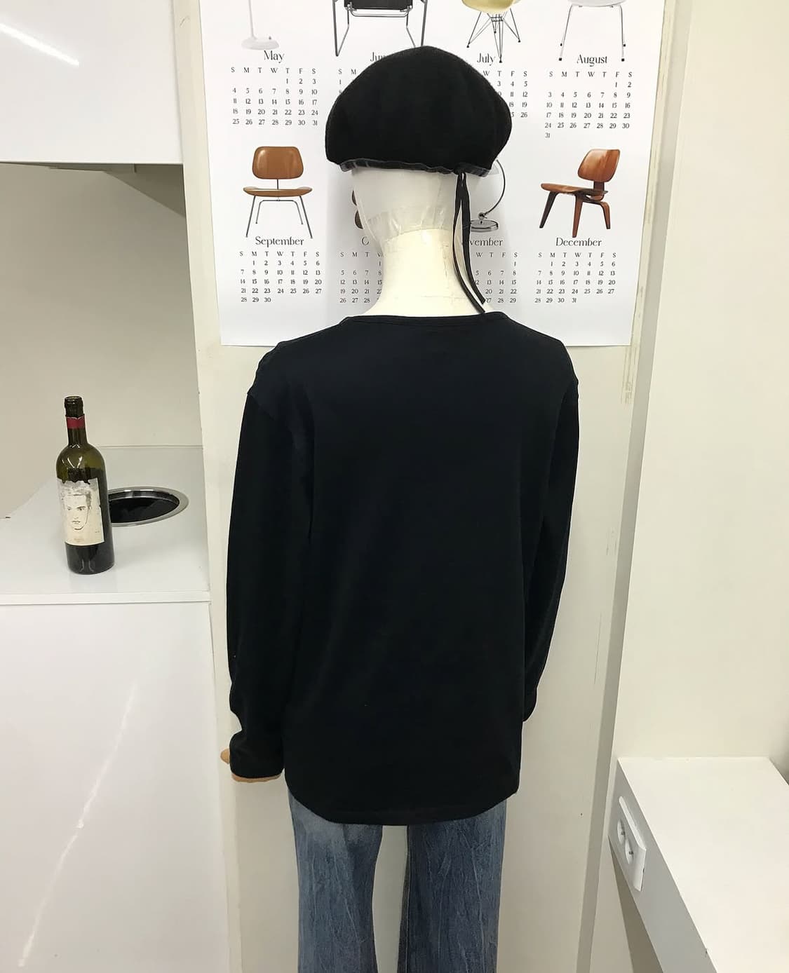 버버리 블랙 사선 체크 긴팔티 상품이미지8