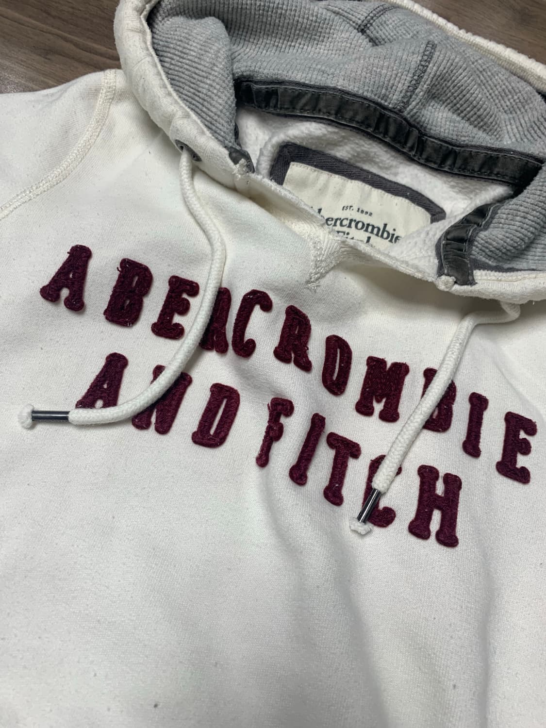 아베크롬비 후드티,S,화이트 상품이미지5