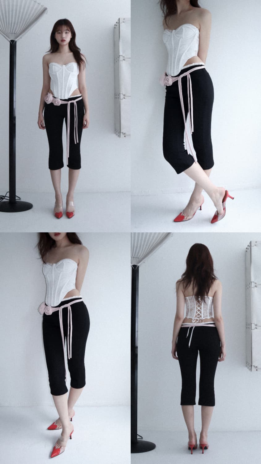 [CLaddA] lace capri pants, black 상품이미지5