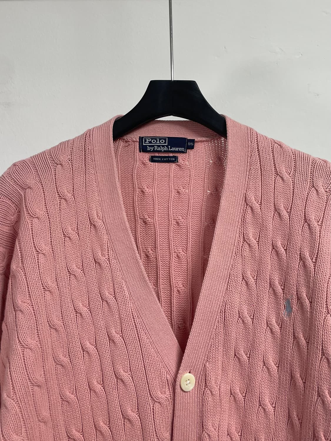 폴로 랄프로렌 파스텔 핑크 케이블 니트 가디건 (on.541) 상품이미지2