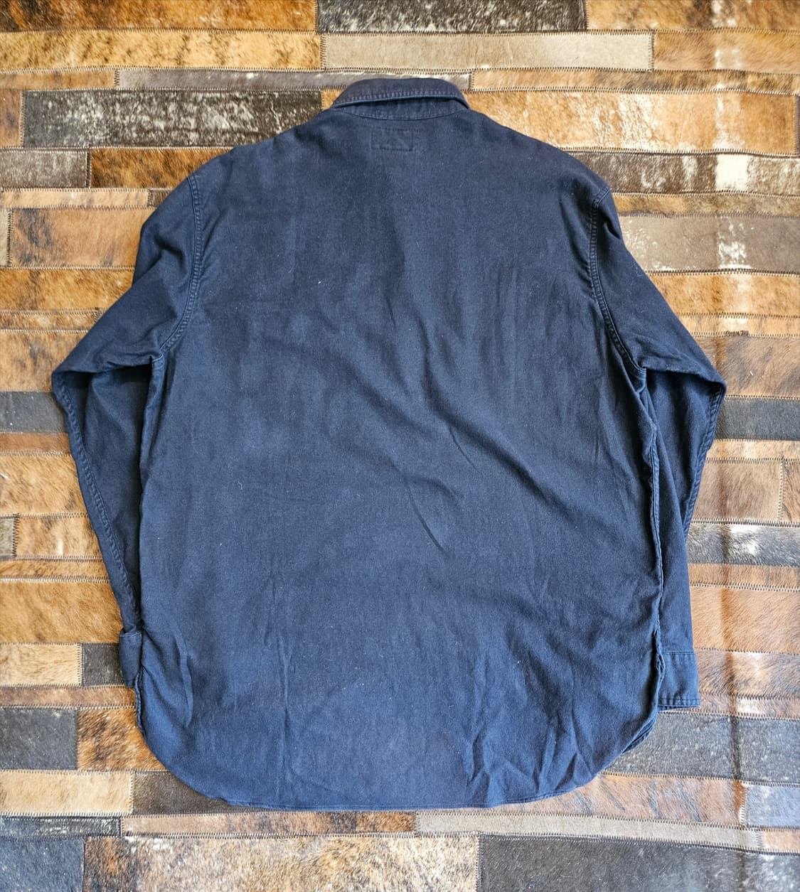 더블알엘  다크 네이비 코튼 풀오버 셔츠  상품이미지2