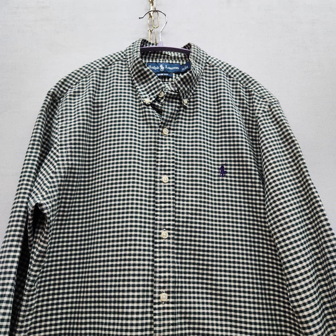 폴로 랄프로렌 깅엄체크 로고 셔츠 L(L) 상품이미지2