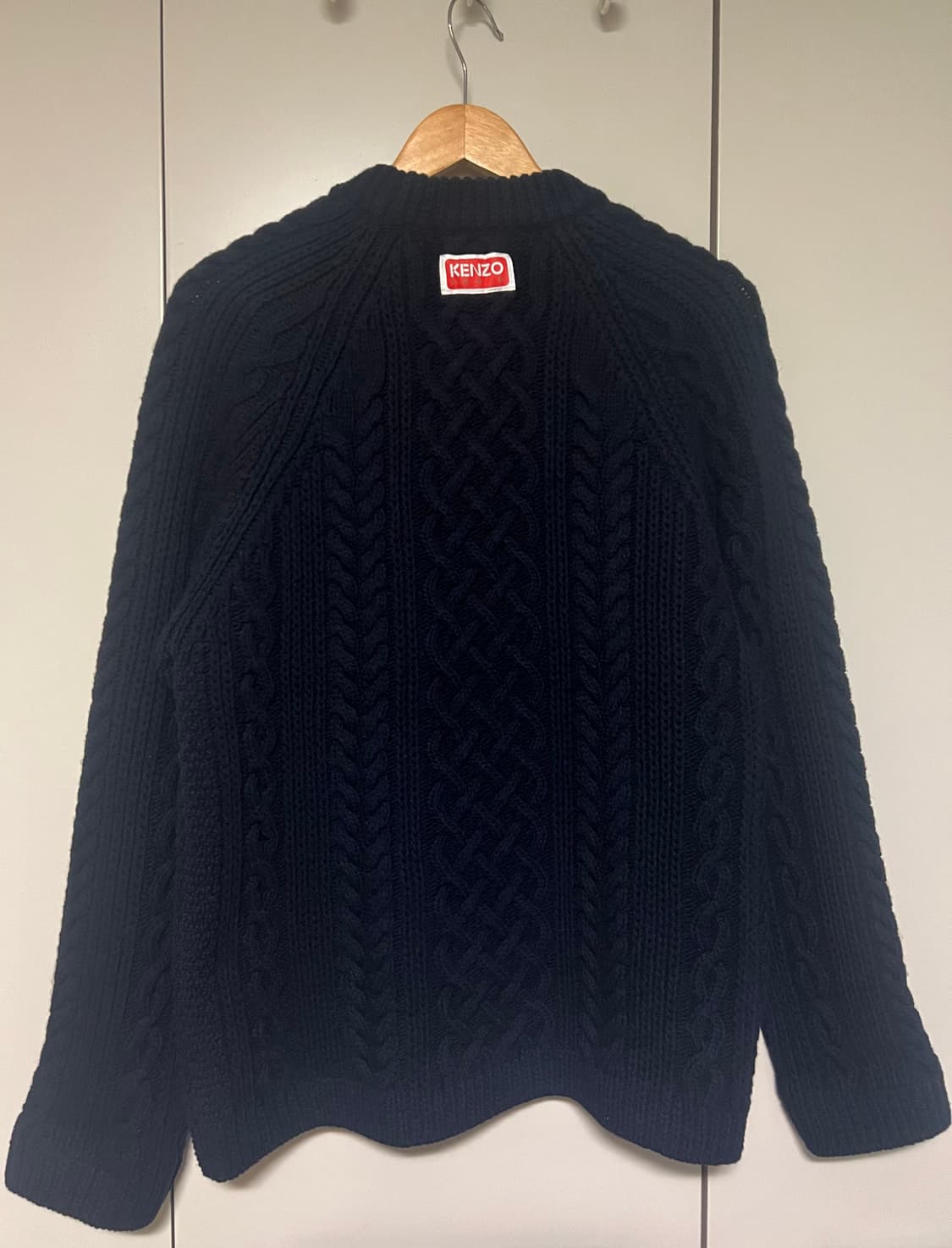 KENZO 겐죠 네이비 크루넥 울 케이블 니트탑 상품이미지2