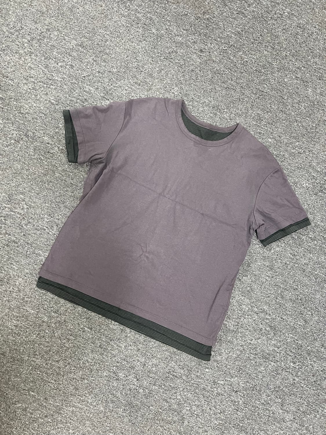 해칭룸 two face tee 1/2 purple charcoal 상품이미지3
