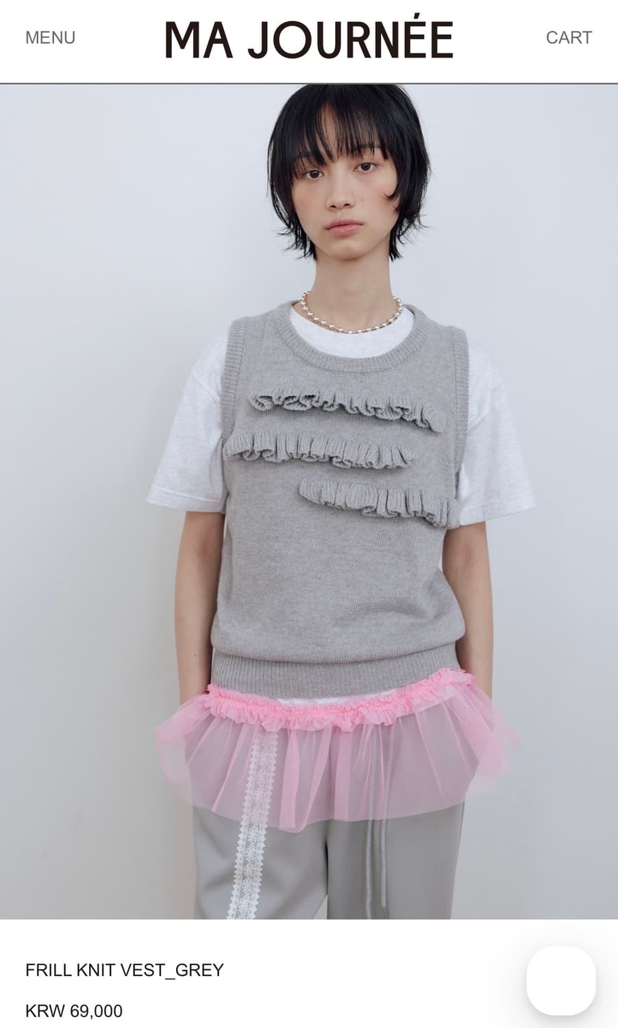 마조네 프릴 니트 베스트 s (새상품) 상품이미지2