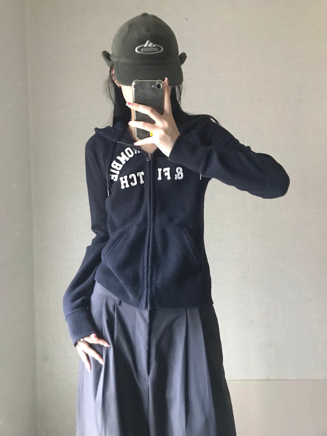 아베크롬비 네이비 슬림핏 후드집업 상품이미지2