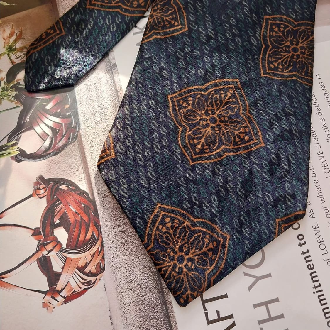 리버티 오브런던 실크 다크그린 넥타이 10.2cm A+~A등급 K1316 상품이미지4