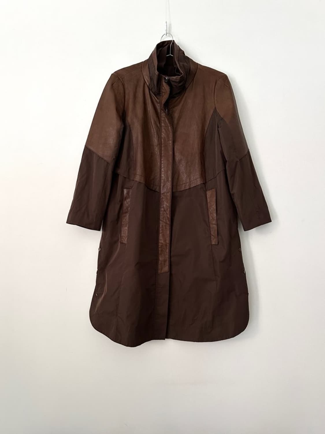 Bambi leather mix jacket / brown 상품이미지2