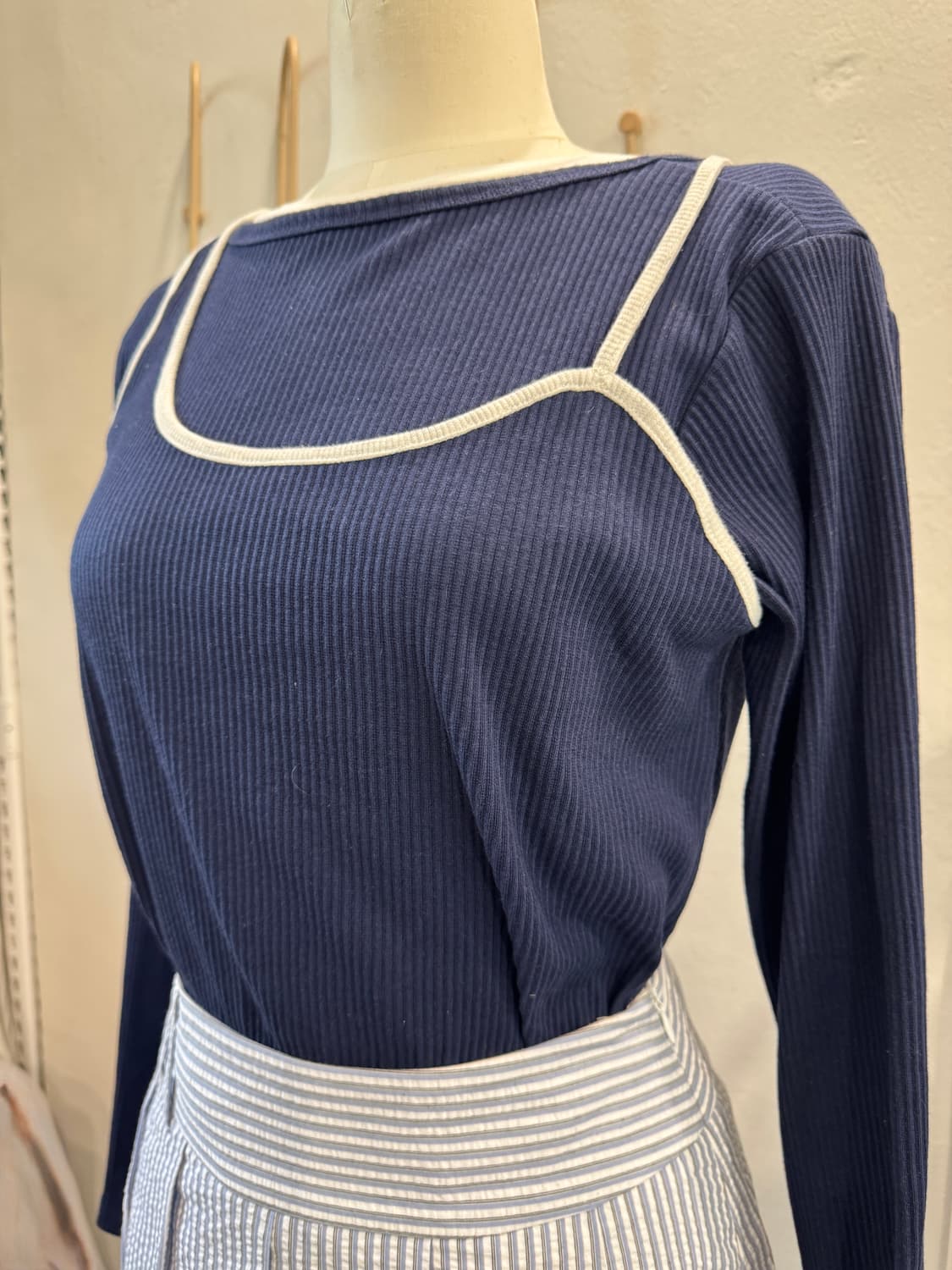 japan vintage 나시 레이어 골지크롭티 상품이미지4