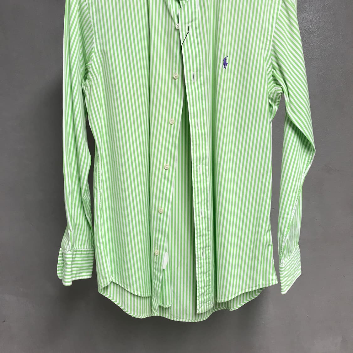 폴로 랄프로렌 스트라이프 셔츠 그린 40-82 상품이미지3