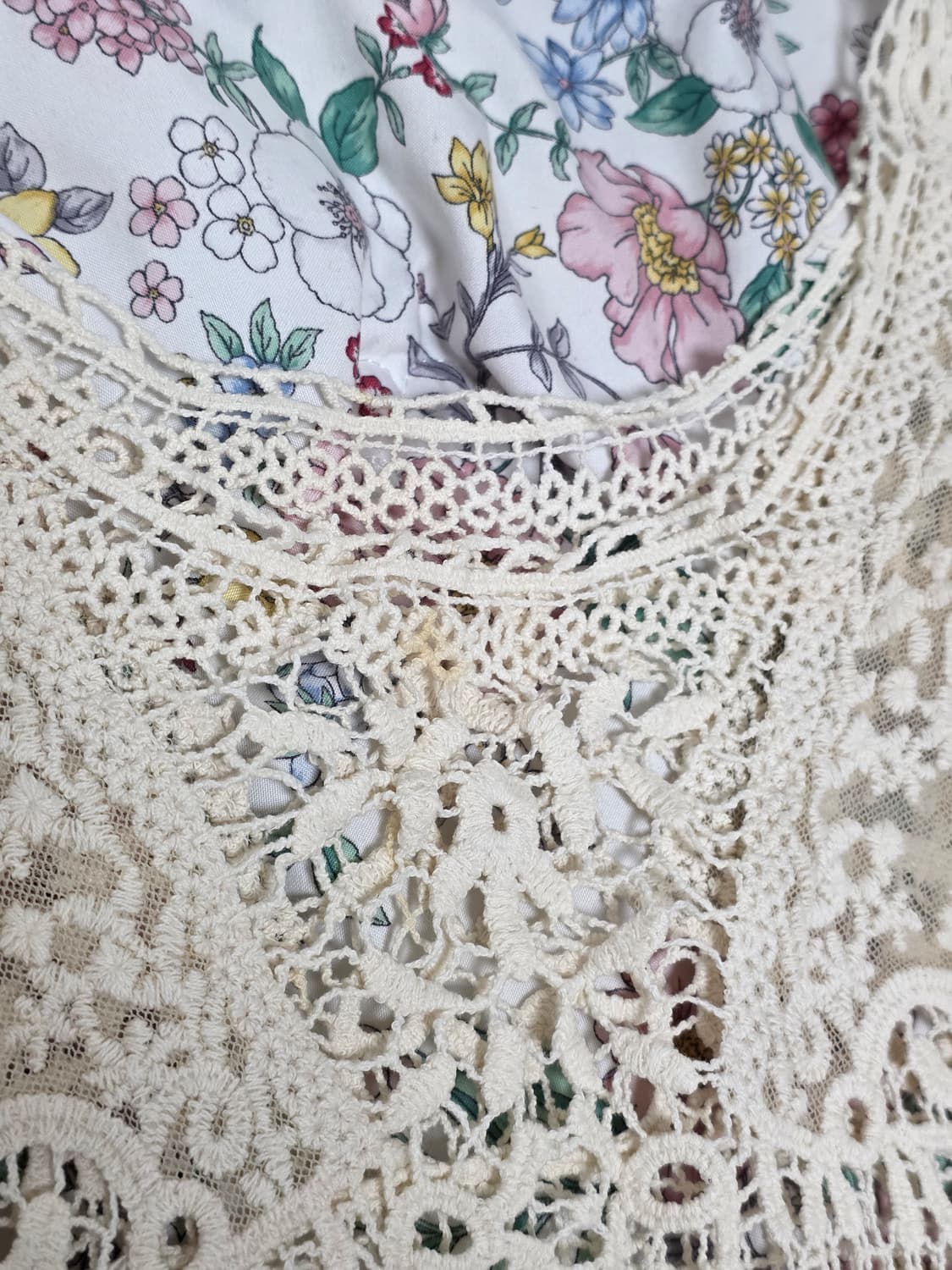 엑시즈팜 일본빈티지)스즈코 모리걸 아이보리 크로셰 니트 뷔스티 베스트 상품이미지5