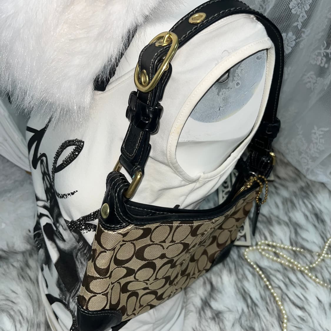 Coach 브라운 미니 핸드백 상품이미지3