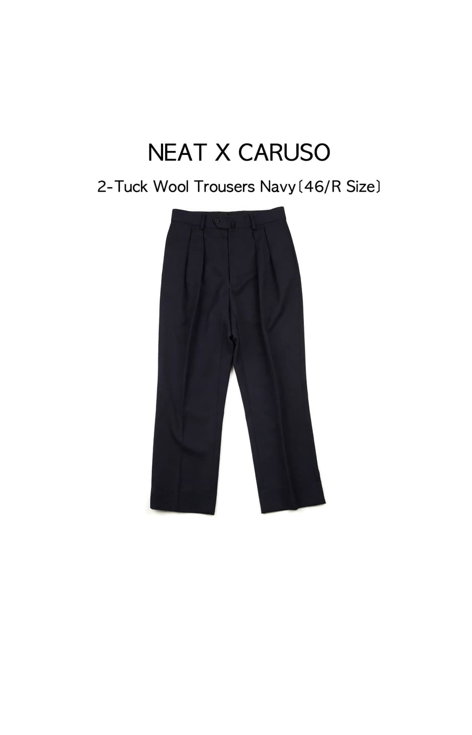NEAT X CARUSO 2-Tuck Wool Trousers Navy 상품이미지1