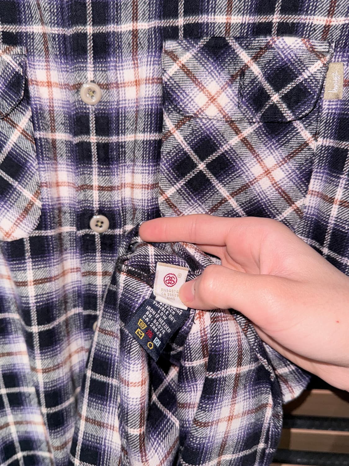 90s 스투시 울 체크 셔츠 상품이미지8