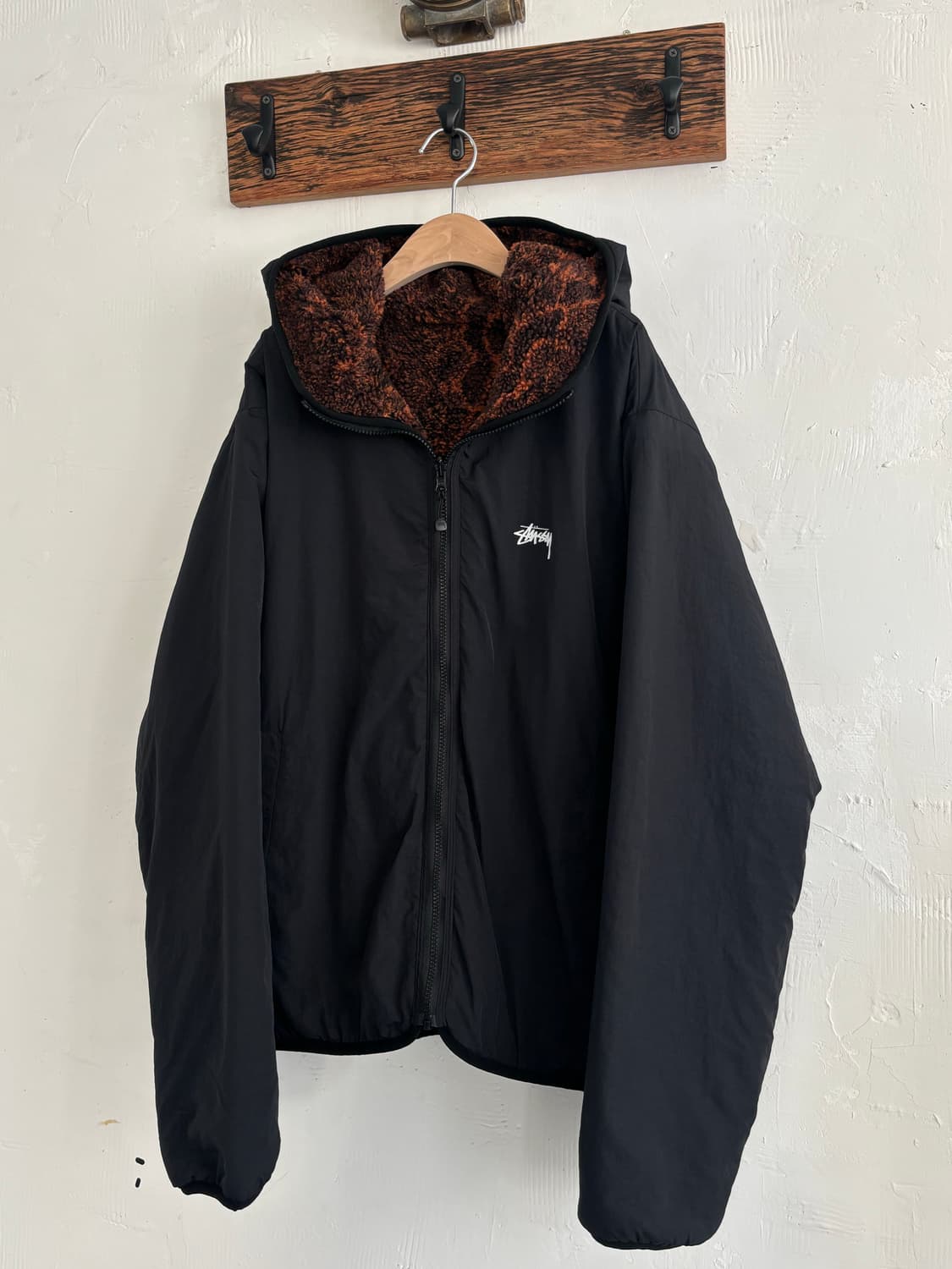 Stussy 스투시 스네이크 자카드 쉐르파 리버시블 자켓 상품이미지2