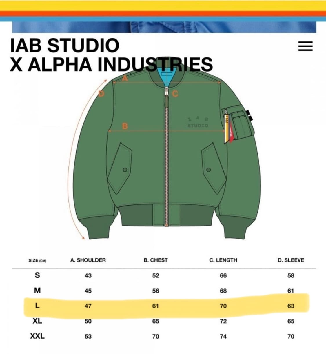 아이앱 스튜디오 x 알파인더스트리 콜라보 MA-1 자켓 상품이미지3