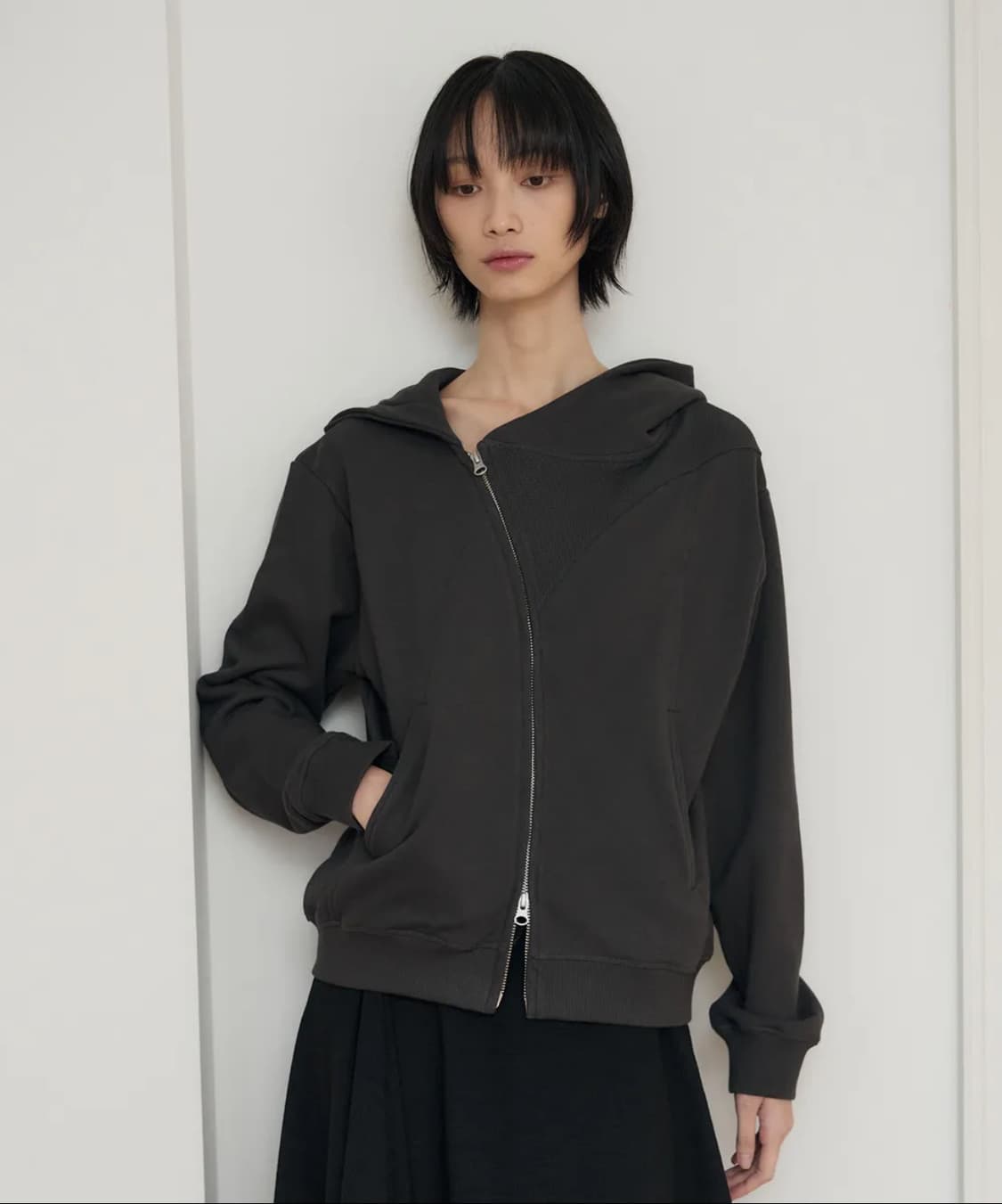 시스에이 언발란스 라인 코튼 후드집업 상품이미지1