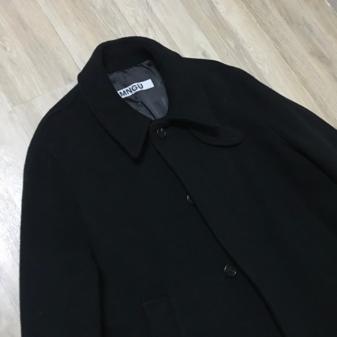 MNGU 발마칸 코트 블랙 울90% 상품이미지4