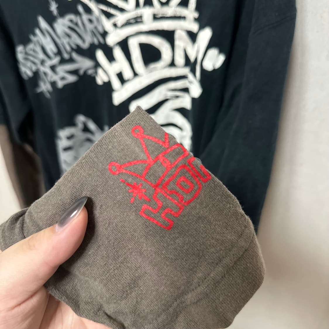 빈티지 프린팅 레이어드 롱슬리브 상품이미지2