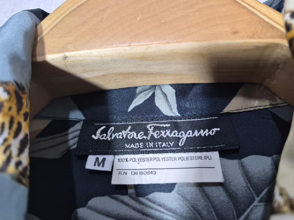 살바로토 페라가모 실크 레오파드 프린팅 셔츠/자캣(M) 상품이미지9