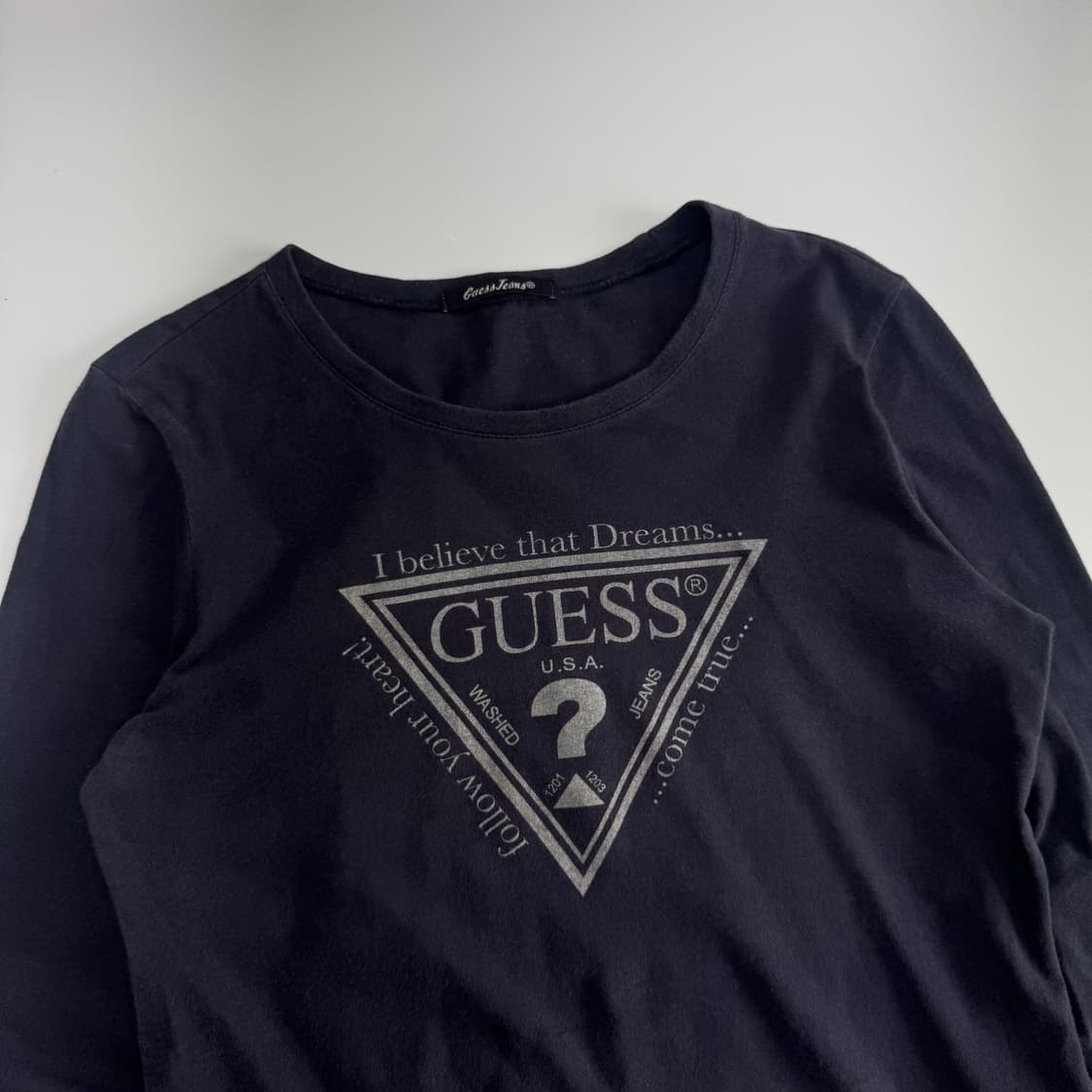 Guess 게스 그레이 로고 네이비 롱슬리브 상품이미지4