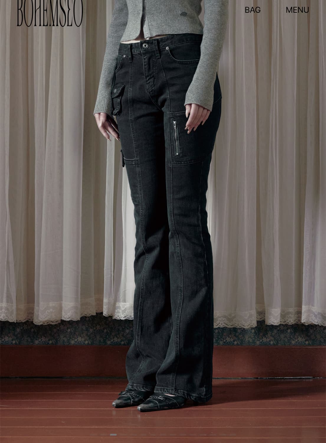 보헤미안서울 부츠컷 포켓 딥 그레이  상품이미지2