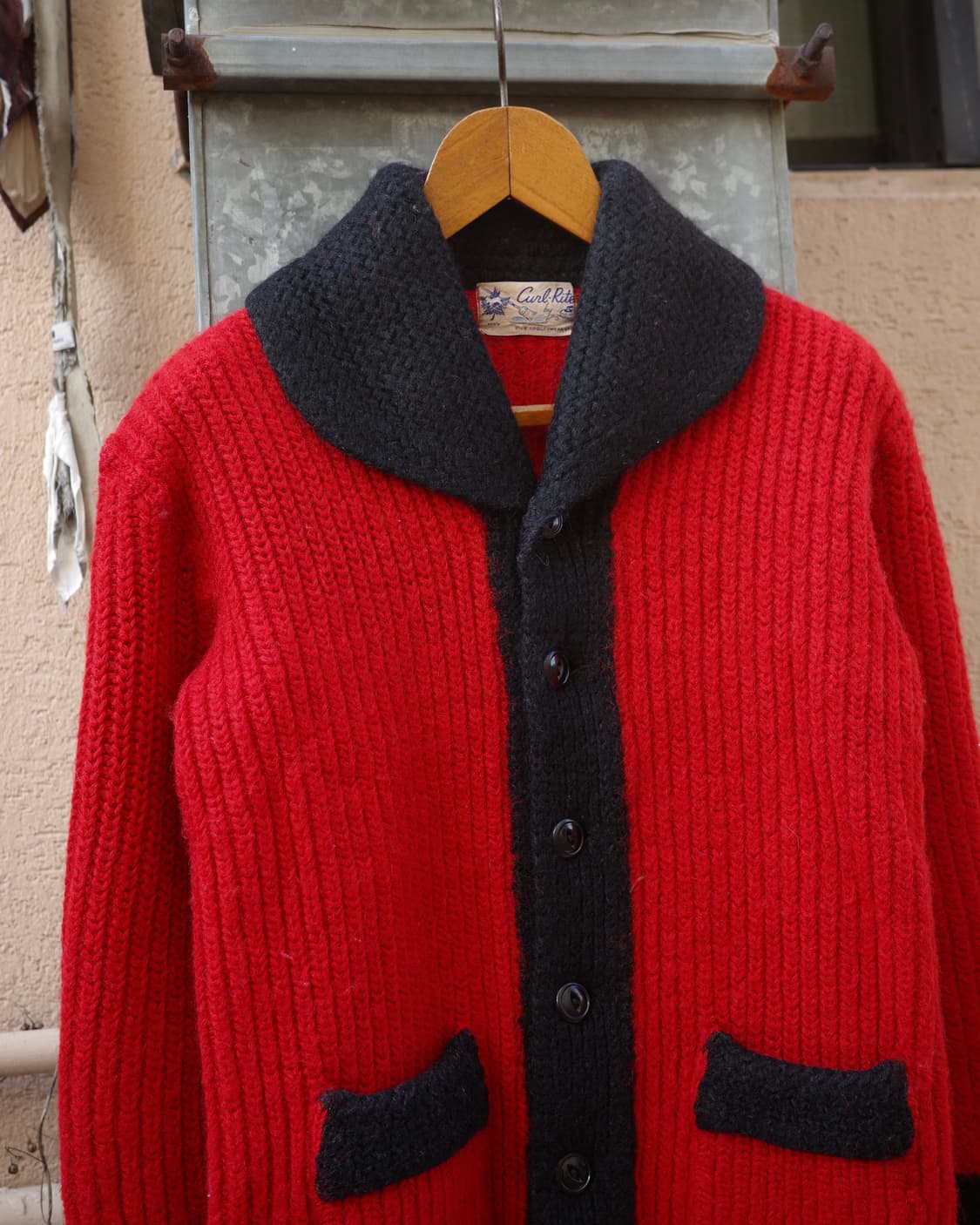 50s Curl-rite 투톤 헤비울 컬링 스웨터 상품이미지2