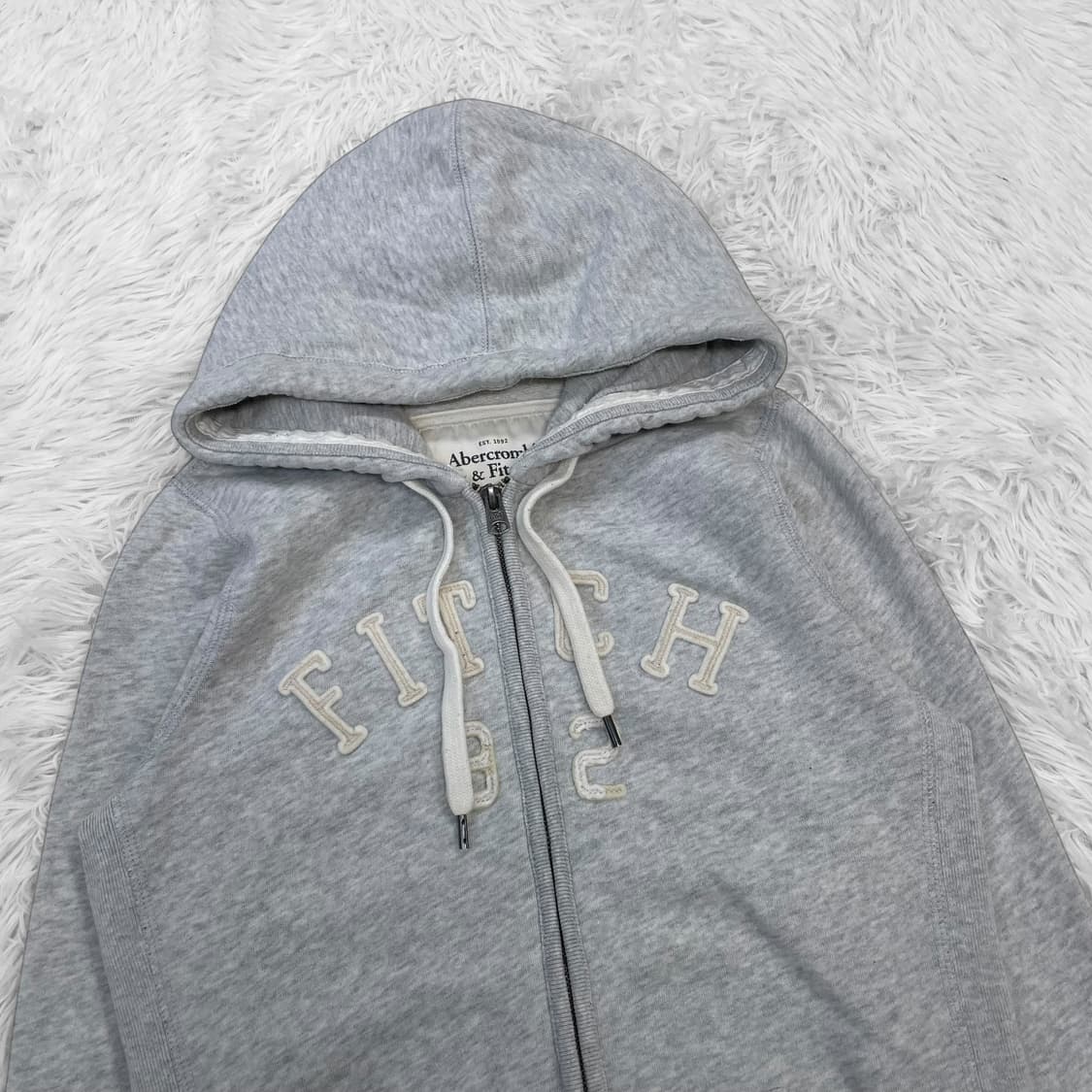 아베크롬비 피치 아치 로고 후드집업 그레이 상품이미지3