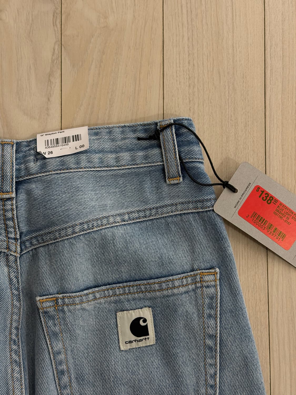 칼하트WIP 스톤워시드 데님팬츠 연청 상품이미지4