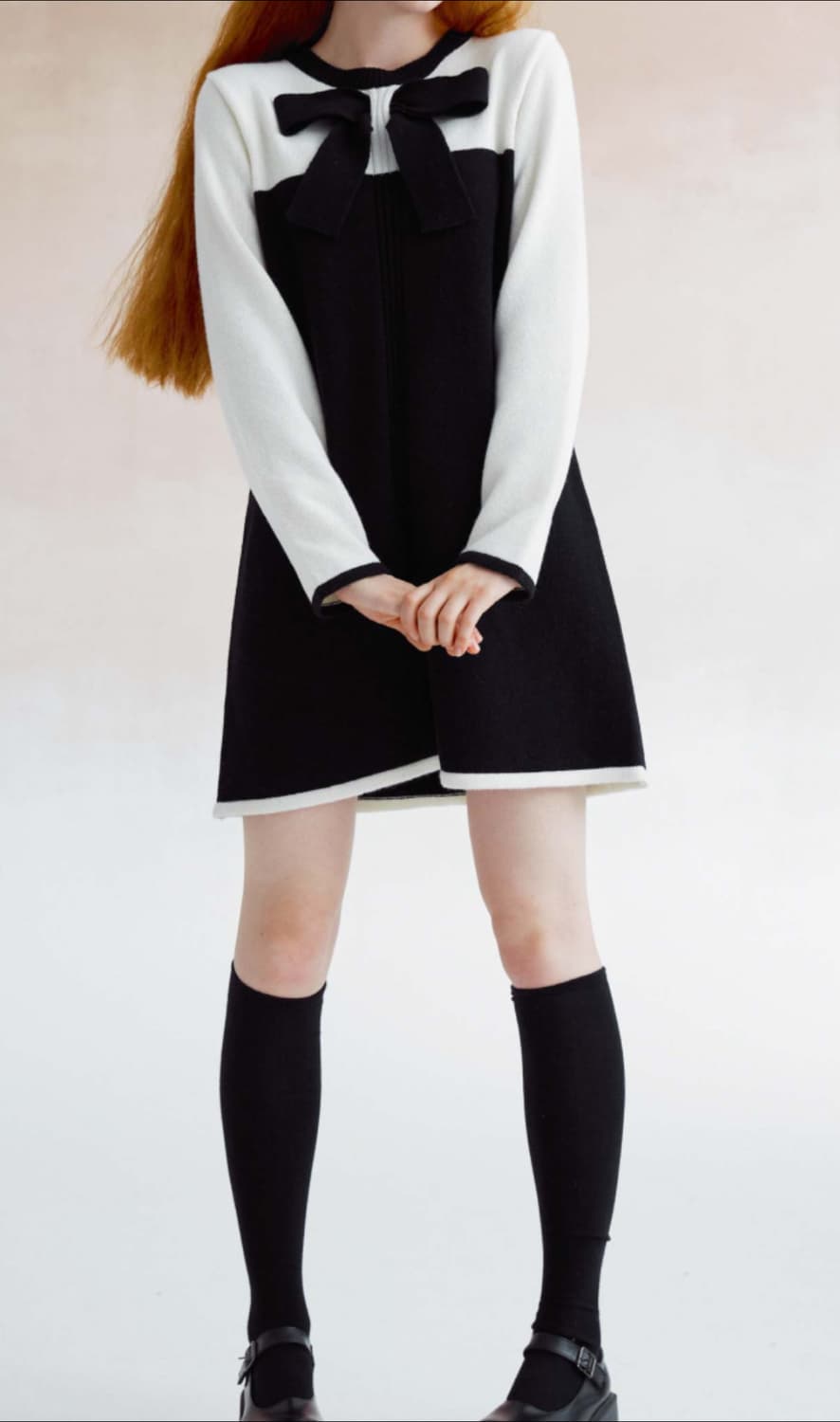 듀이듀이 리본 니트 원피스 드레스 상품이미지6