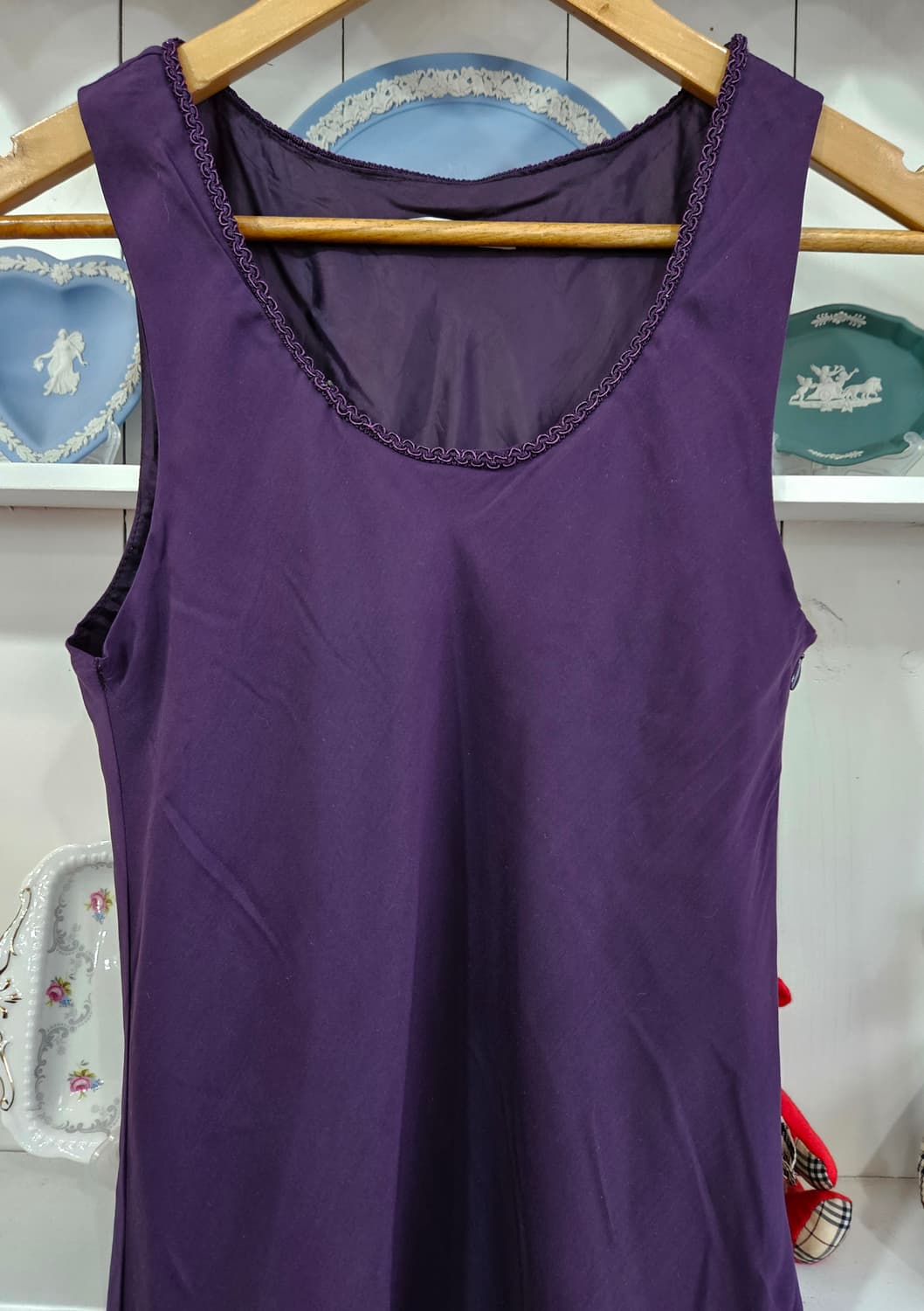 (axes femme) 퍼플 프릴 슬리브리스 원피스 상품이미지2