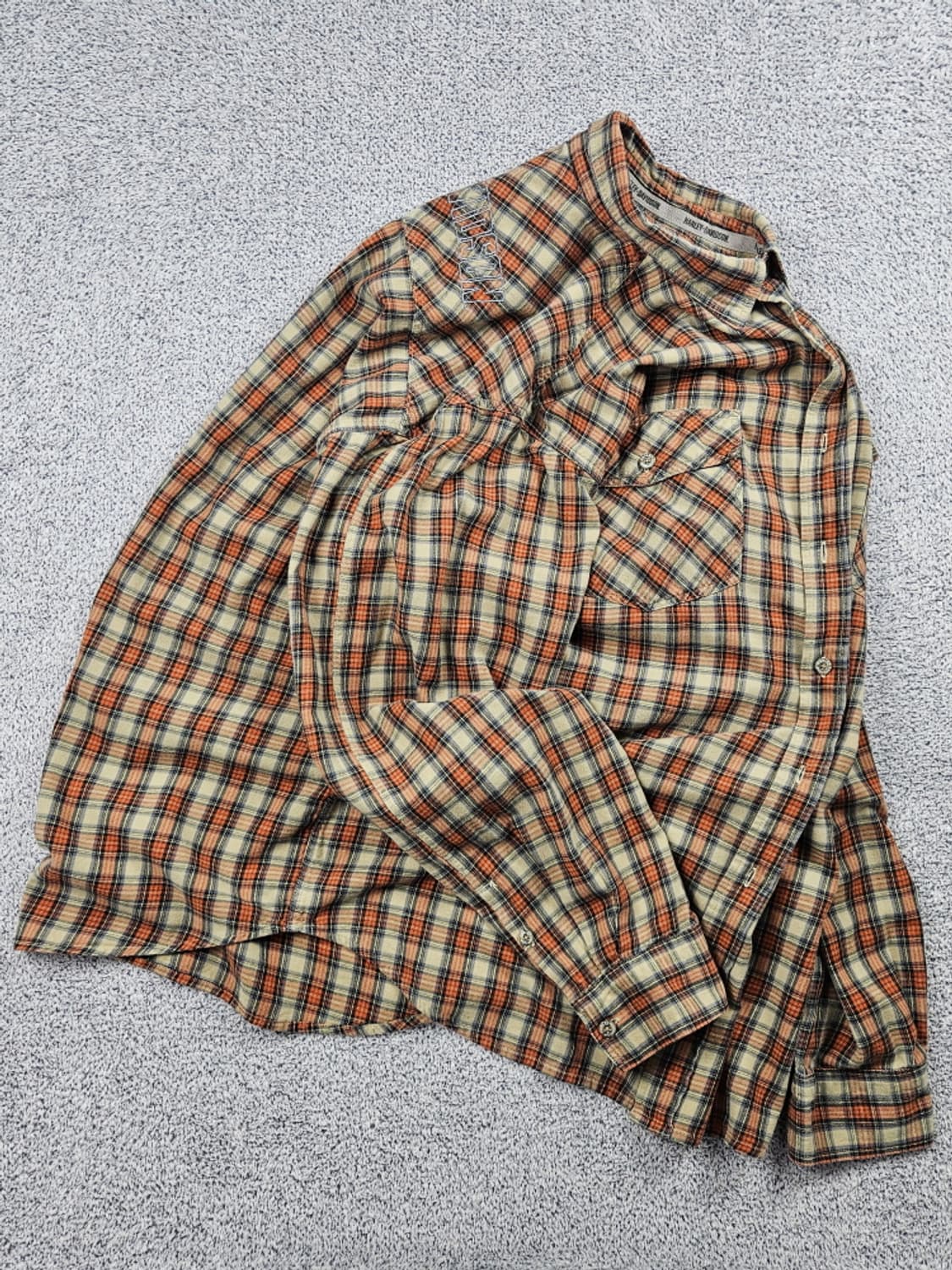 할리데이비슨 자수레터링 체크패턴 플란넬 셔츠 ( XL ) / 10471 상품이미지4