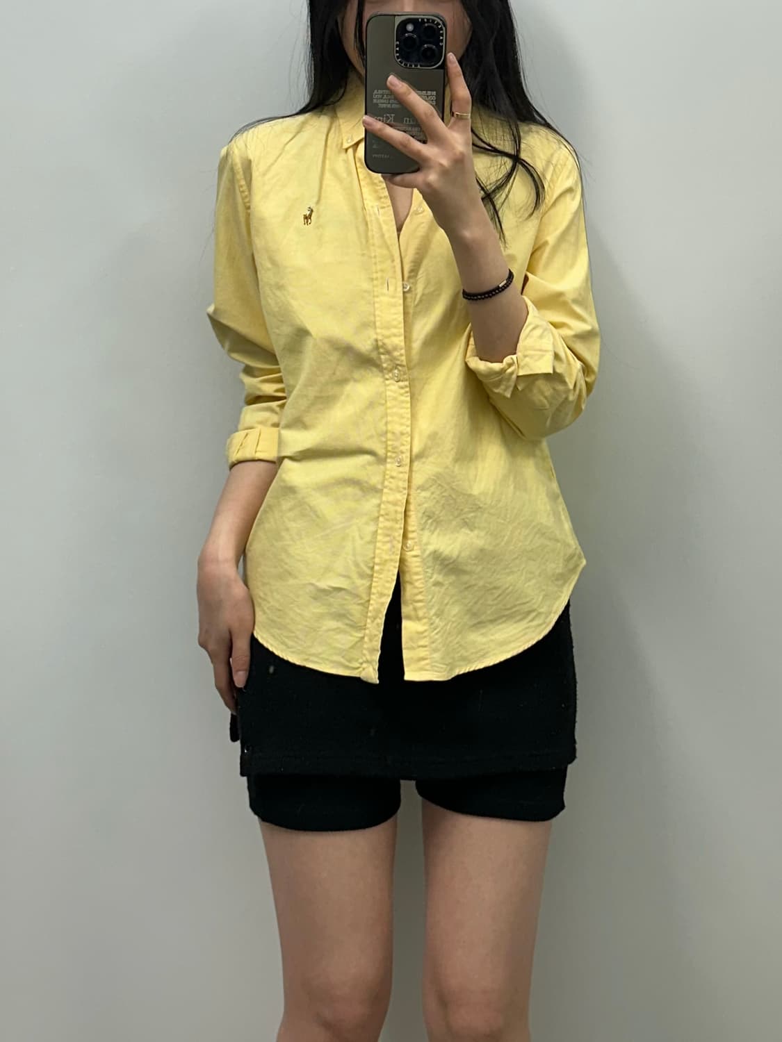 폴로 랄프로렌 우먼스 옐로우 옥스포드 셔츠 상품이미지1