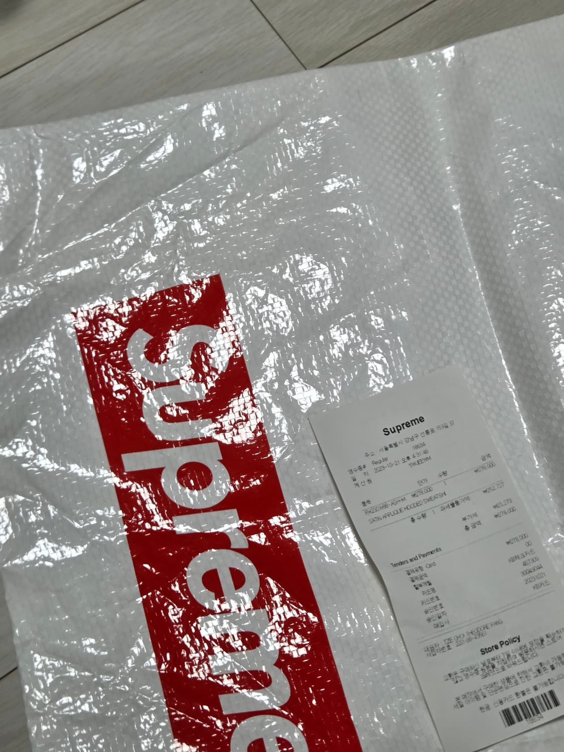 슈프림 사틴 아플리케 후드티 m 상품이미지6