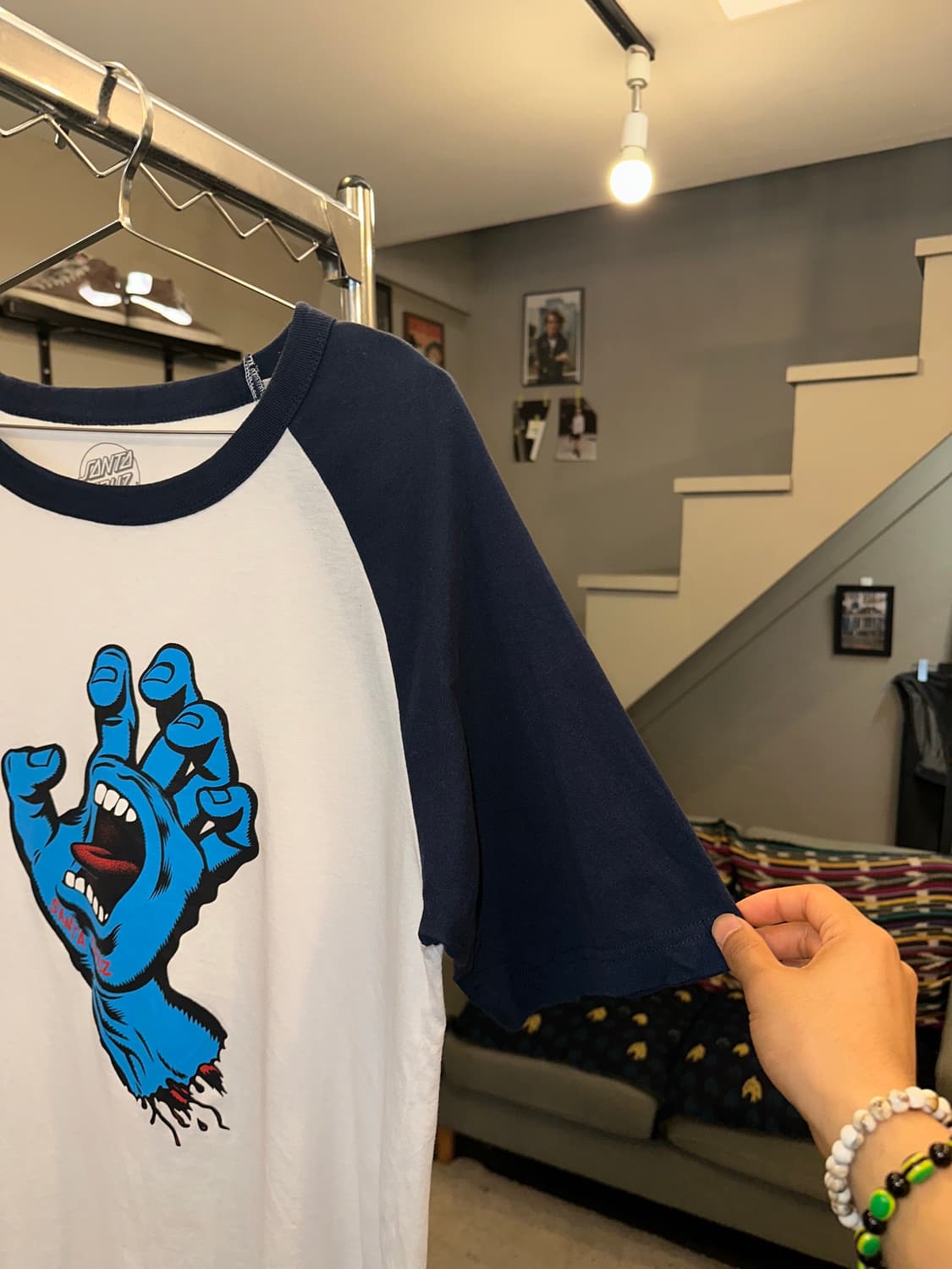 Santa Cruz blue logo raglan T-shirt 상품이미지4
