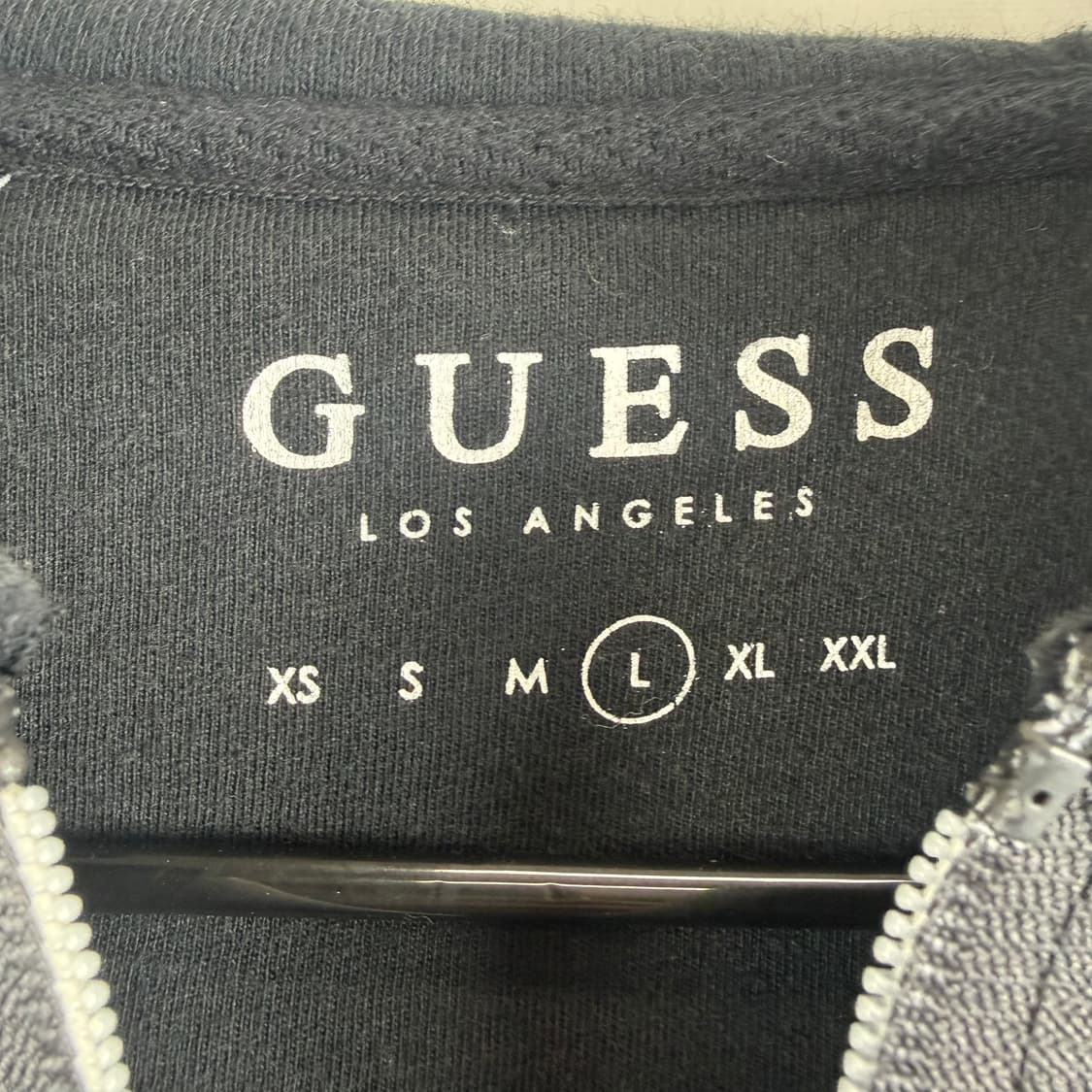 L) 게스 레터링 후드집업 블랙 상품이미지3