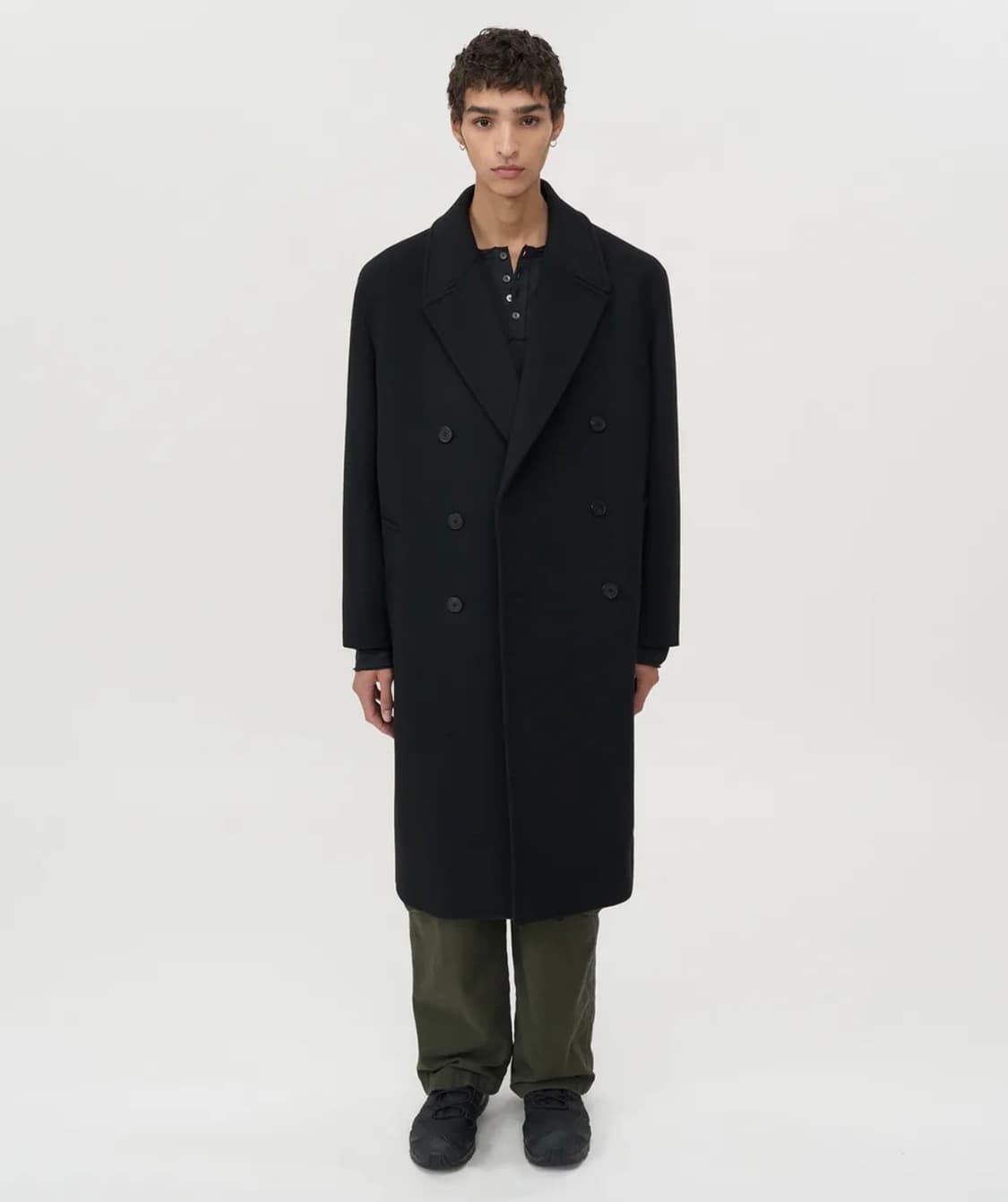 인사일런스 캐시미어 더블 롱 코트 BLACK S사이즈 상품이미지1