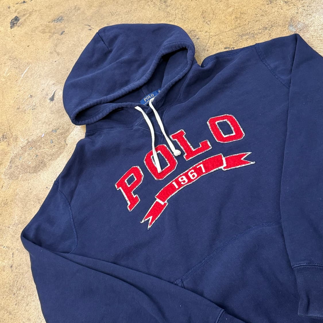 폴로 랄프로렌 네이비 레드 후드티 상품이미지1