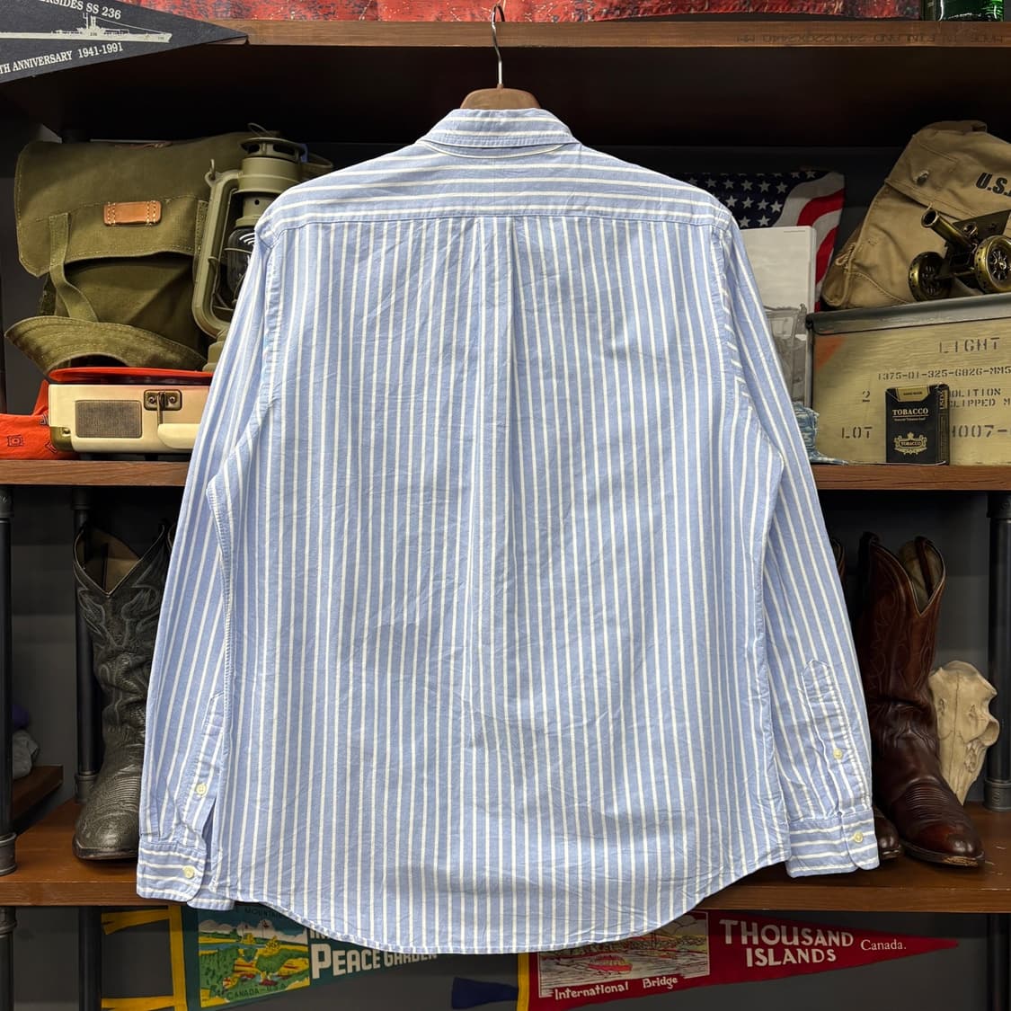 폴로 랄프로렌 신형로고 소라색 스트라이프 옥스포드 셔츠 N330 상품이미지2