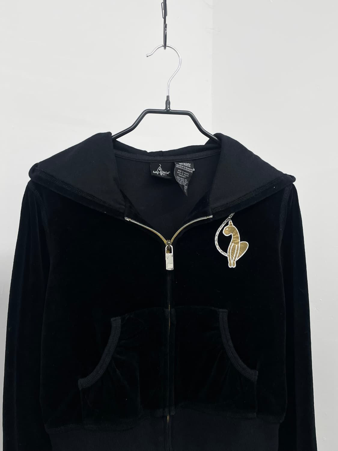 베이비펫 로고 큐빅 벨벳 집업 상품이미지6