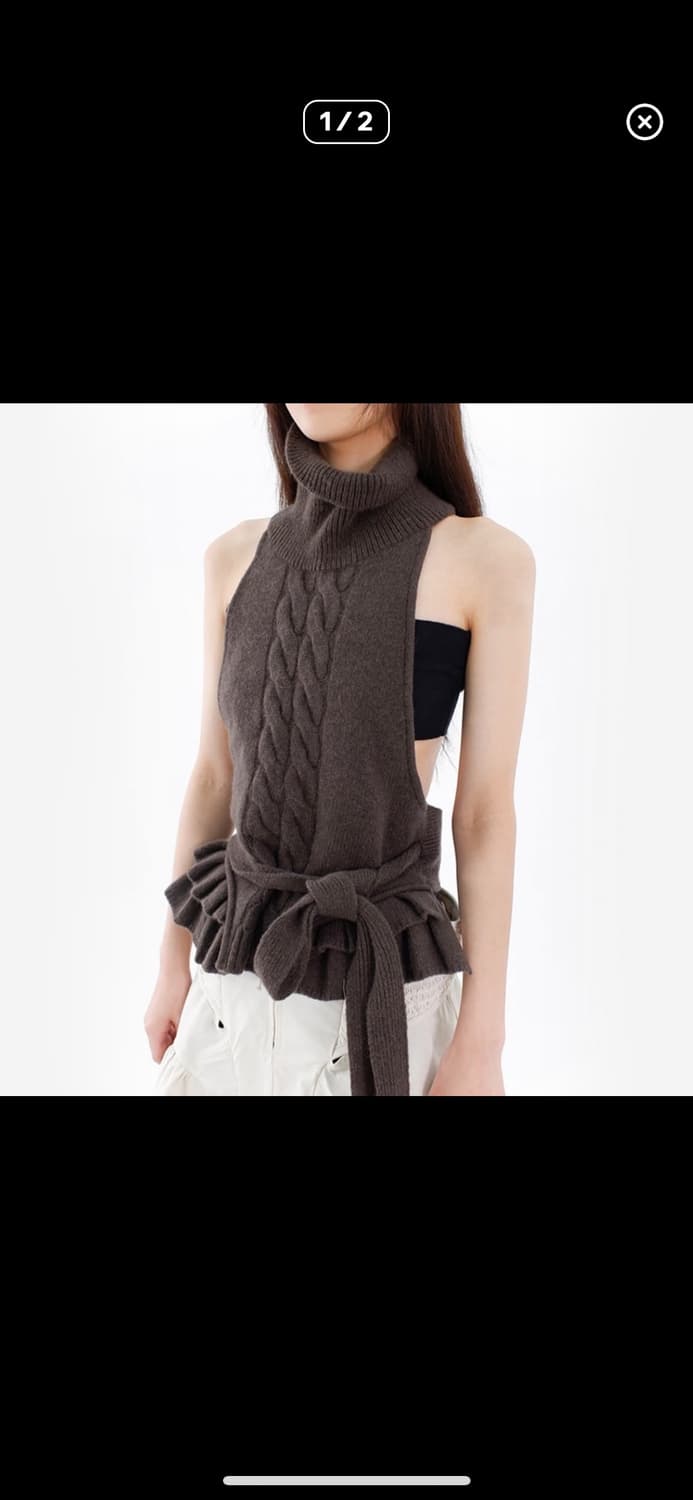 Ulika knit halter top black 상품이미지2