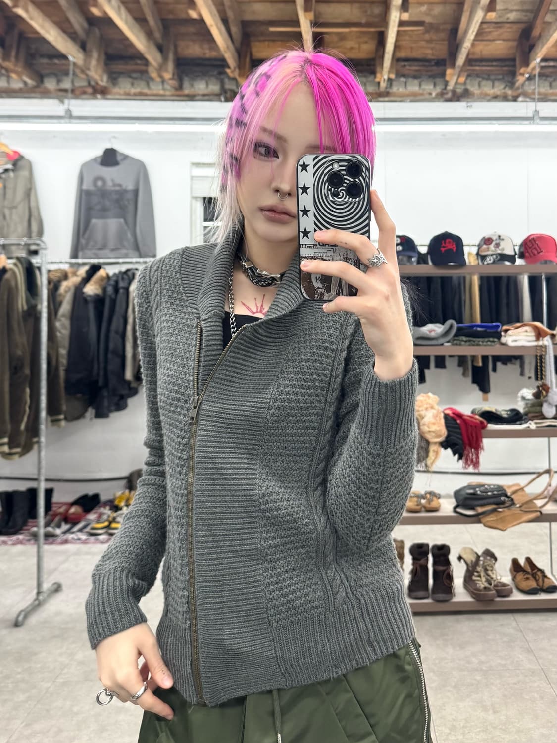 에디바우어 니트 집업 상품이미지2