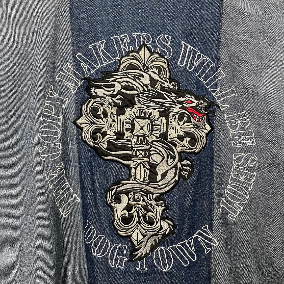 독타운 연중청 파이어 로고 패치 데님 집업 상품이미지6