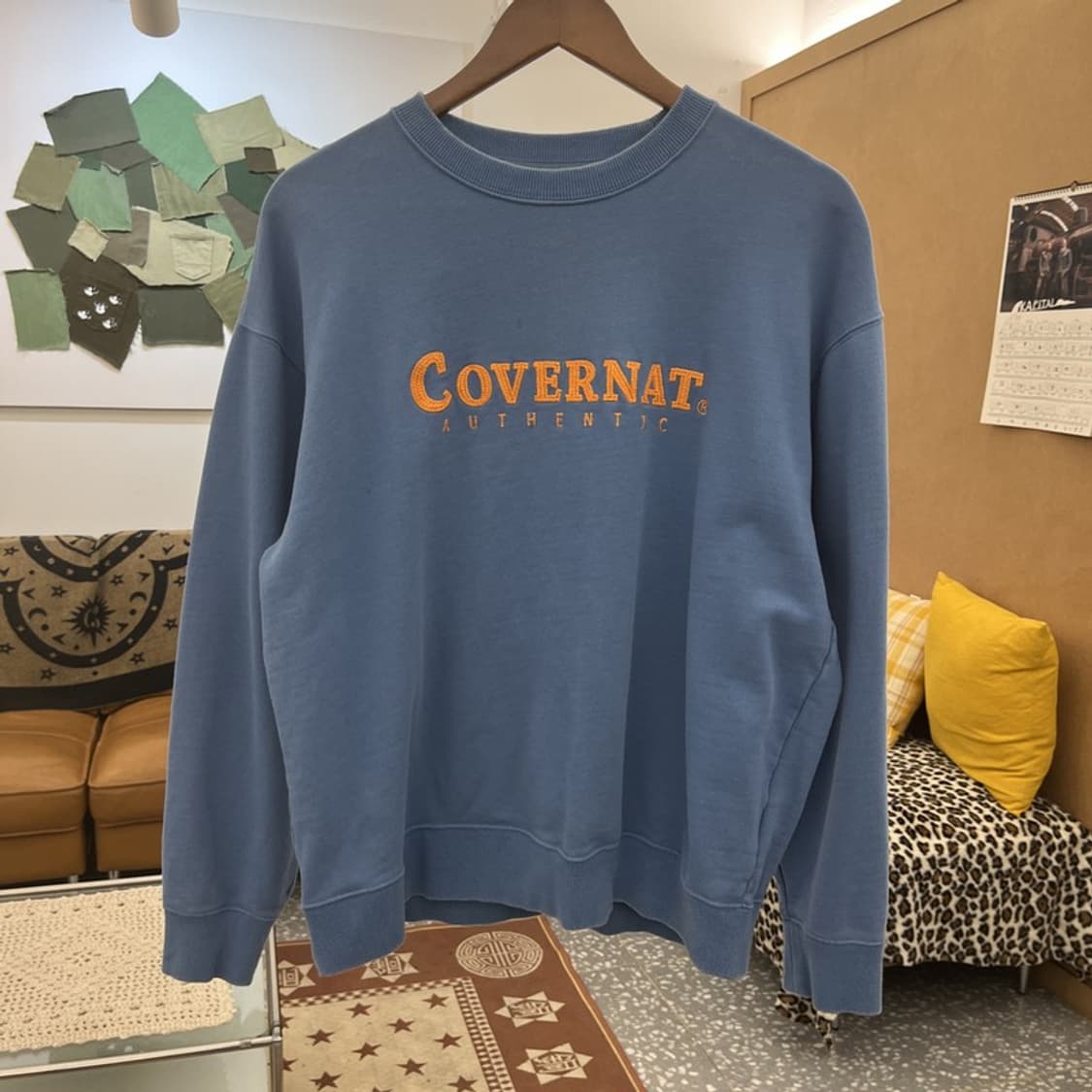 커버낫 올드스쿨 레트로 어센틱 오렌지블루 맨투맨 L C09955 상품이미지3