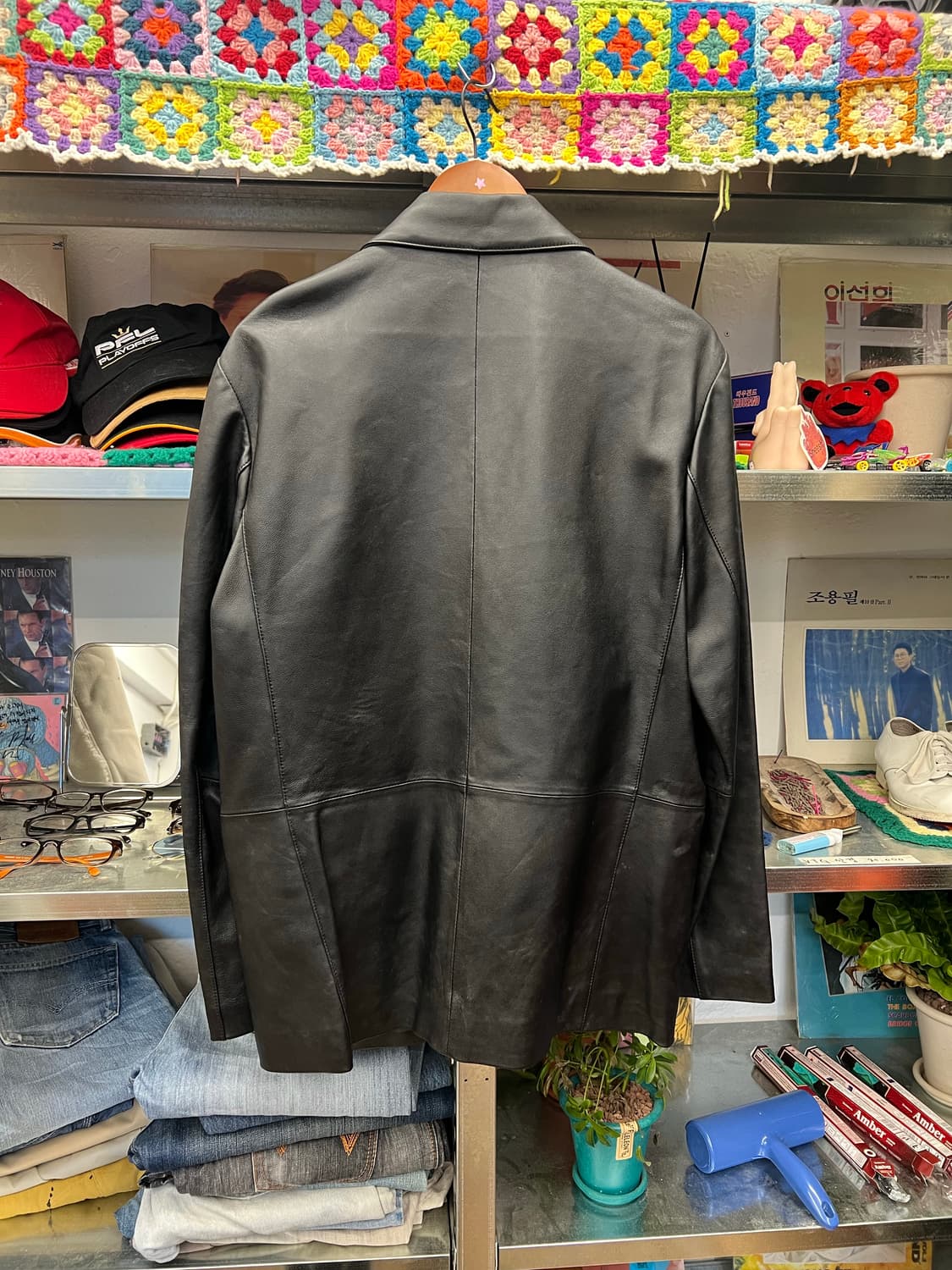 Y2K Black Leather Tailored Blazer  상품이미지2