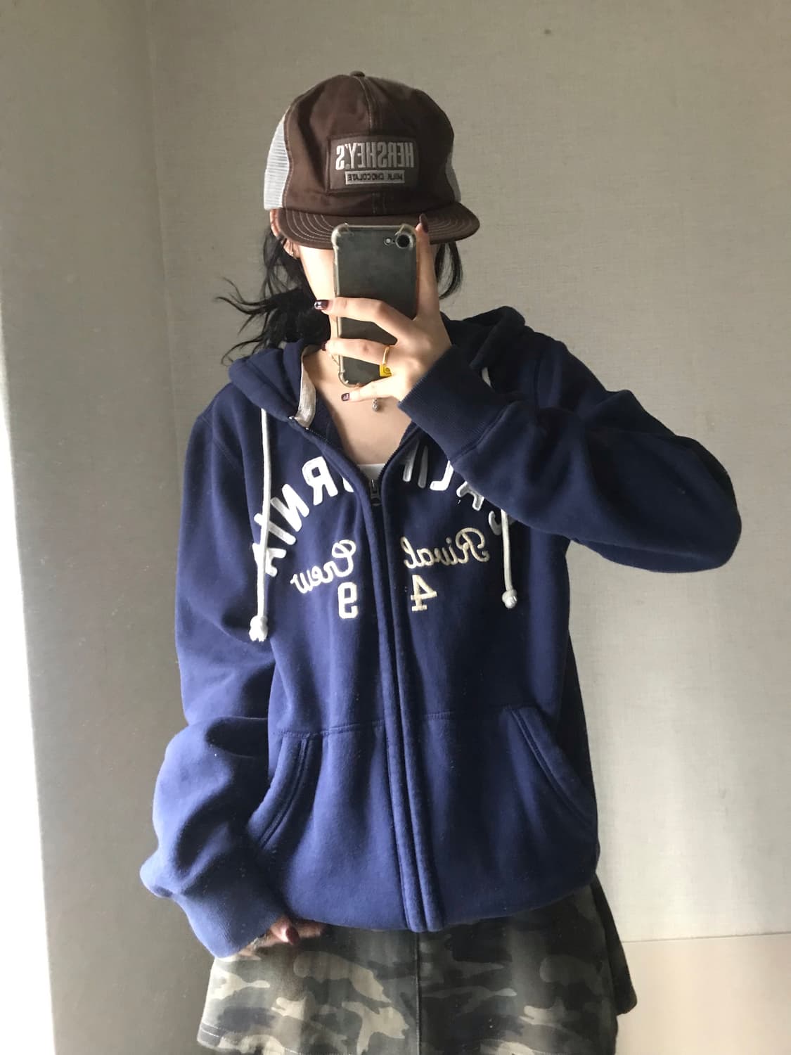 후아유 네이비 후드집업 상품이미지4