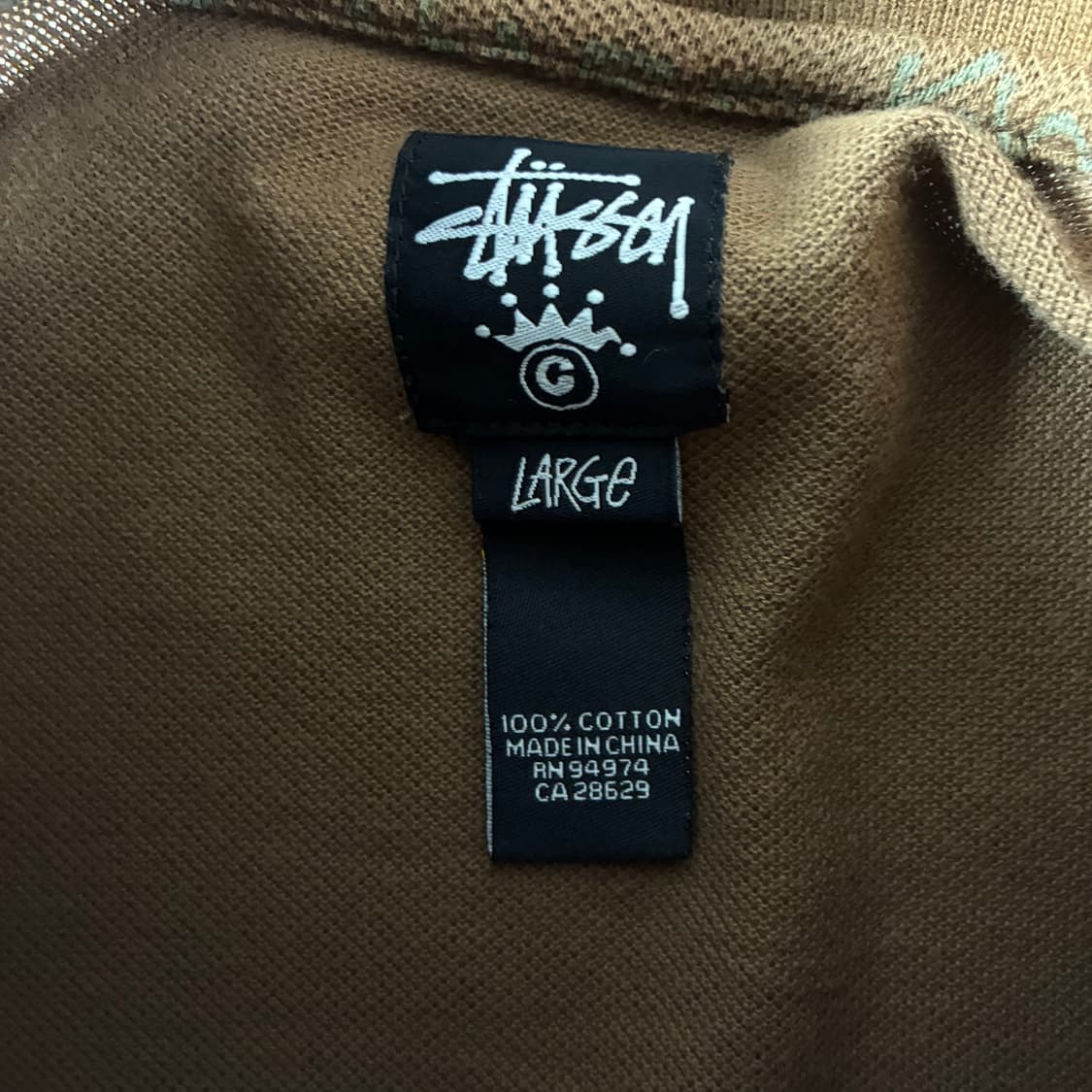 Stussy  스투시 00,s 코튼 스피치 버블 브라운 카라 티셔츠 상품이미지5